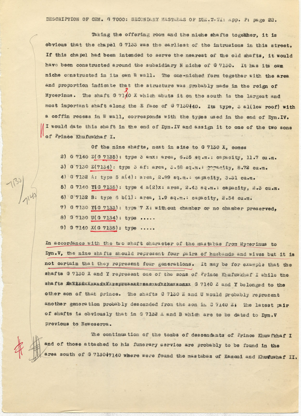 Digital Giza A History Of The Giza Necropolis Iii Unpublished 1942 Manuscript Appendix P Cemetery G 7000 Part 1 Page 022