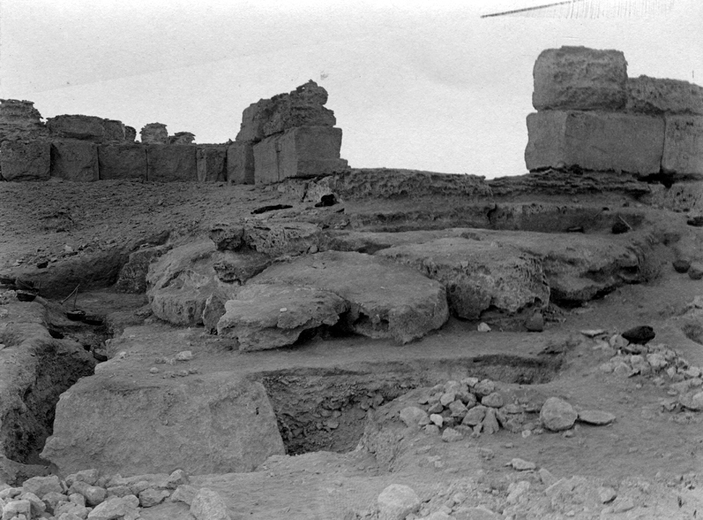 Menkaure Pyramid Complex: Site: Giza; View: Menkaure pyramid temple